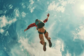 A person performing a trick on a skateboard while airborne