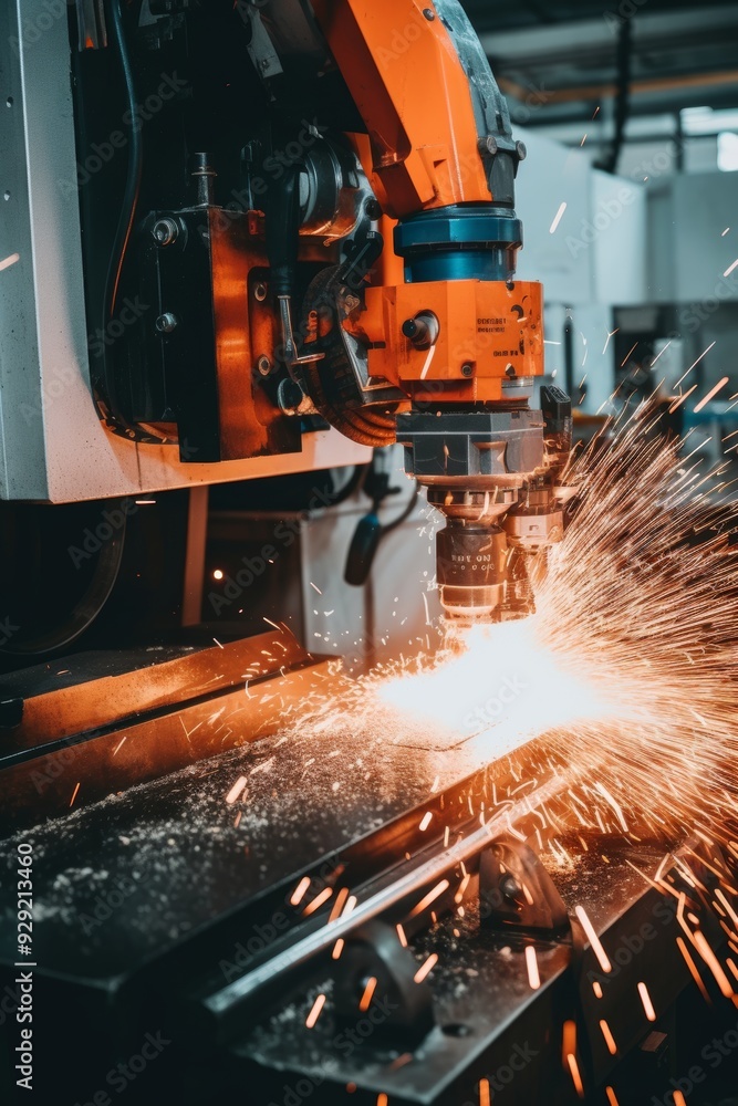Poster precision cnc machining of rocket engine component displaying aerospace industry complexity