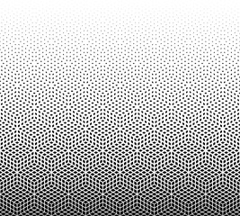 Geometric pattern. Disappearing halftone optical effect. Seamles in one direction. Scale method