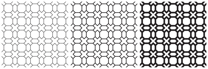 Seamless geometric pattern with three different thicknesses.