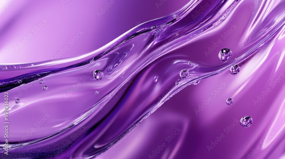 Aufkleber a fluid, purple abstract design with bubbles, creating a sense of movement and depth.