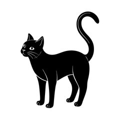 Black Cat with arched art vector