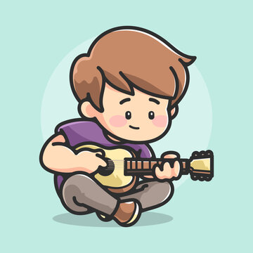 recommend clip art: child playing guitar