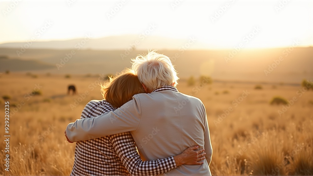 Wall mural couple in the field