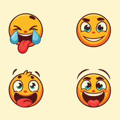 Icon expression Set vector design illustration isolated background Vector.