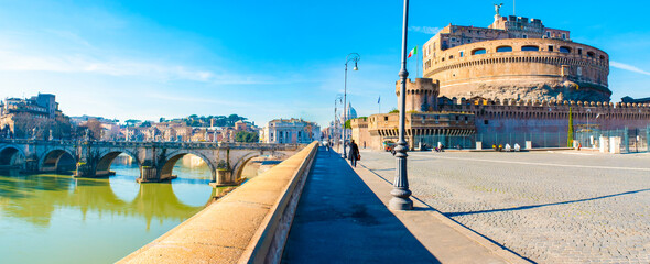 Magnificent Castel Sant'Angelo is one of the most known landmarks in Rome, located on the bank of...
