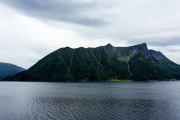 Panoramic view of the Norwegian coast.