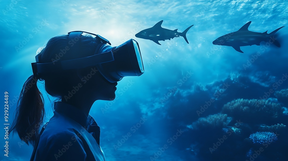 Poster a digital underwater research lab with augmented reality views of marine life and ai-driven explorat