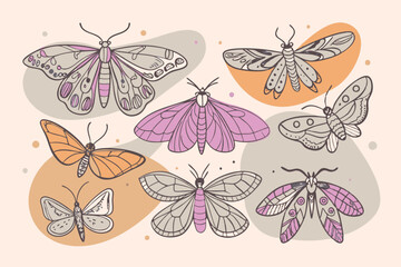 Doodle Boho Mystic Moths collection