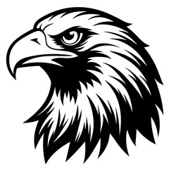 Eagle head silhouette art vector