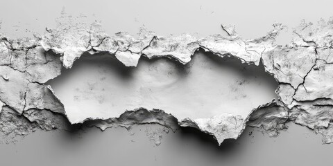 Abstract Cracked White Surface with a Hole