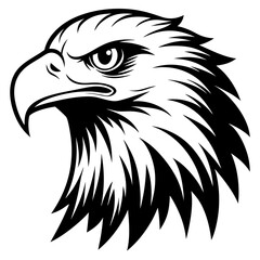 Eagle head silhouette art vector