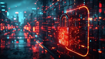 Lock icon showing secure data, privacy, end to end encryption, Cybersecurity