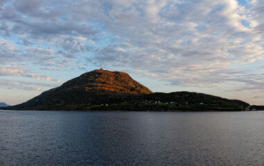 Panoramic view of the Norwegian coast.