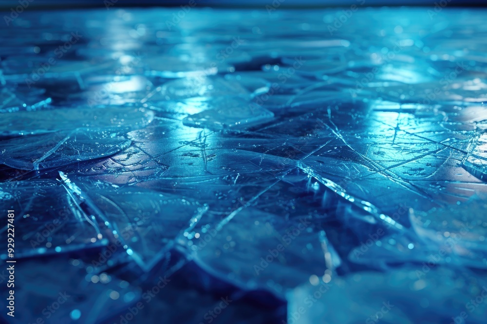 Aufkleber A close-up view of a table with shattered glass, ideal for scenes where objects are being examined or analyzed