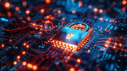 Lock icon showing secure data, privacy, end to end encryption, Cybersecurity