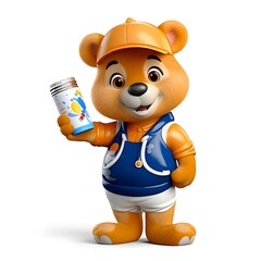 Fototapeta premium CUTE 3D ANIMAL CHARACTERS OF A BEAR