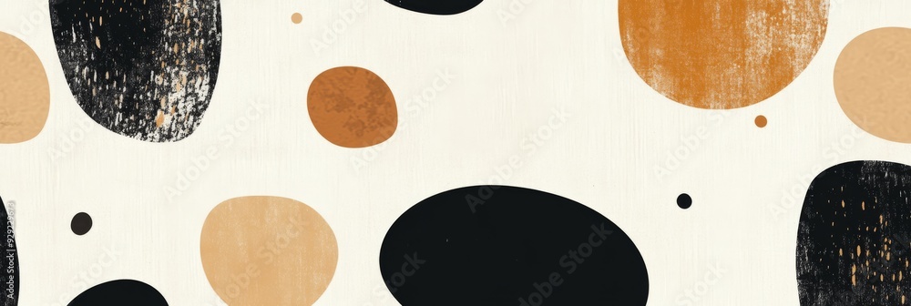 Aufkleber this vibrant abstract artwork features unique shapes in earthy tones, creating a visually appealing 