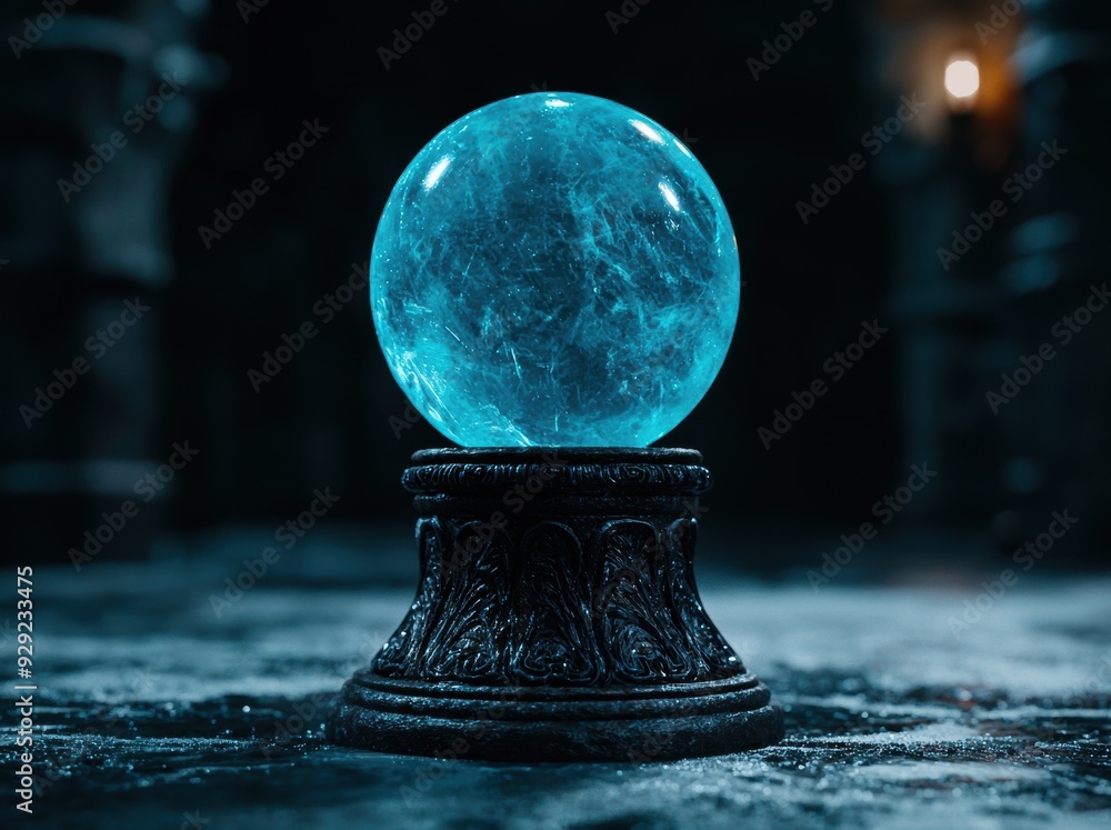 Canvas Prints Mystical crystal ball on ornate stand