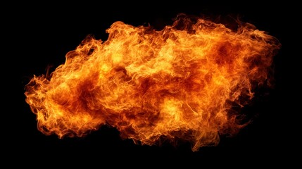 Obraz premium Intense flames of fire on a dark background