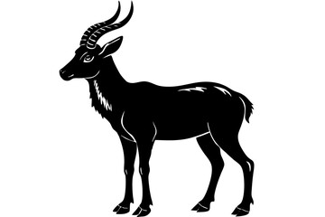 
silhouette of a markhor vector, markhor flat icon
