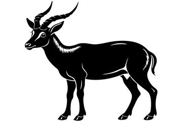 
silhouette of a markhor vector, markhor flat icon