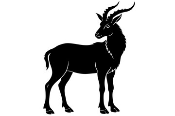 
silhouette of a markhor vector, markhor flat icon