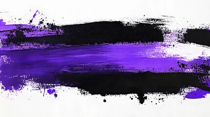 Purple and Black Paint Stroke on White Background, Abstract Image, Texture, Pattern, Wallpaper, Cover and Screen of Smartphone, Cell Phone, Computer, Laptop, 9:16 and 16:9 Format