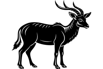 
silhouette of a markhor vector, markhor flat icon