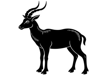 markhor silhouette vector, markhor animal icon symbol	