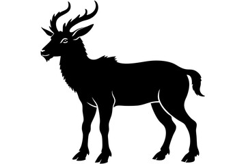 markhor silhouette vector, markhor animal icon symbol	