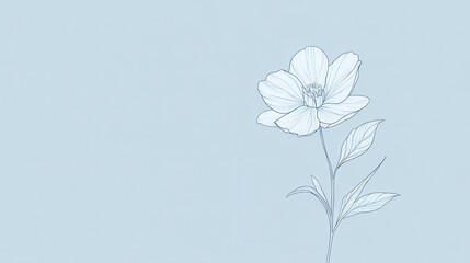 Fototapeta premium A minimalist illustration of a flower on a light blue background.