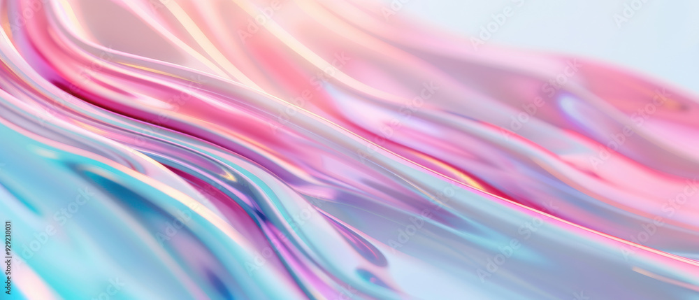 Poster abstract design with flowing pastel colors, creating a soft and serene aesthetic, perfect for modern