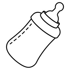 Seamless baby bottle art vector illustration