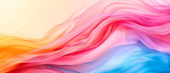 Obraz premium A tight shot of a multicolored backdrop, featuring blue, yellow, pink, and orange segments against a white foreground