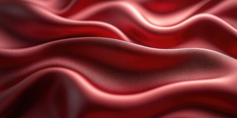 Obraz premium Abstract Close-Up of Red Textured Fabric with Soft Waves