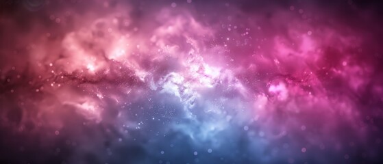 Fototapeta premium A cloud filled with pink and blue stars beside a purple and blue star-studded cloud