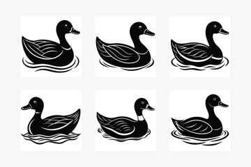Duck Swimming Vector Design - Printable Graphics Design