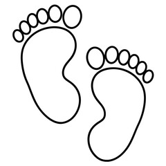 Hand drawn decorative Baby footprints art vector illustration