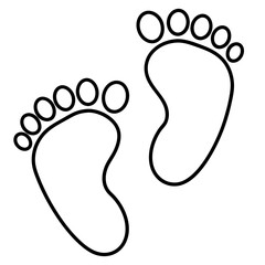 Hand drawn decorative Baby footprints art vector illustration