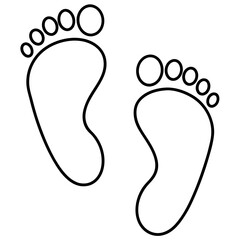 Hand drawn decorative Baby footprints art vector illustration