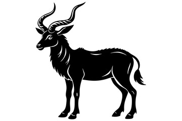 
silhouette of a markhor vector, markhor flat icon