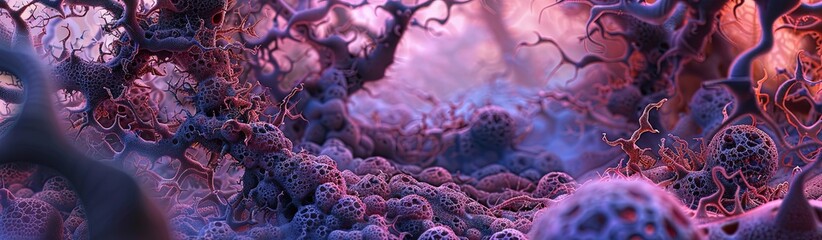 Fototapeta premium biological tissue, living, pulsating, forming abstract landscape