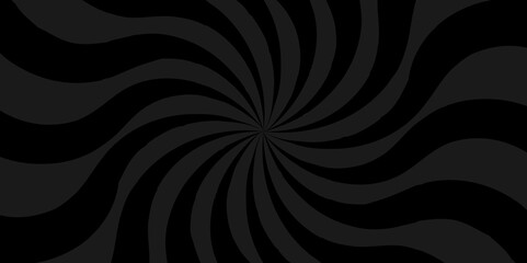 Minimal sunrise radiate striped geometric circus light dark black sunburst ray vector backdrop texture background. black retro poster shine spiral template design. © MdLothfor