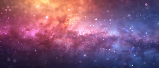Naklejka premium A night sky filled with countless pink and blue stars, overlaid with a canopy of twinkling star clusters