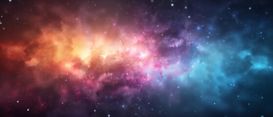 Obraz premium A sky filled with pink and blue stars, a star-studded expanse above, a canvas dotted with countless stars