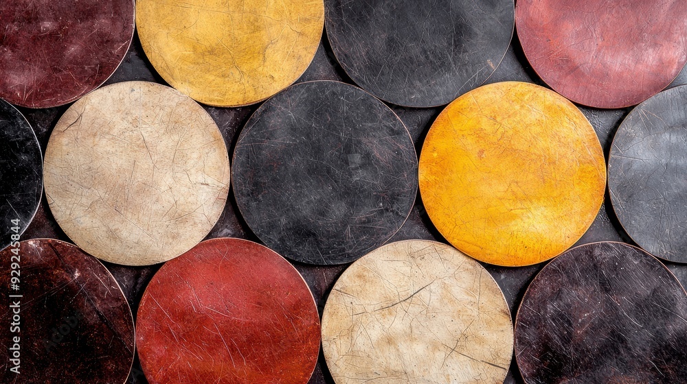 Wall mural colorful wooden discs