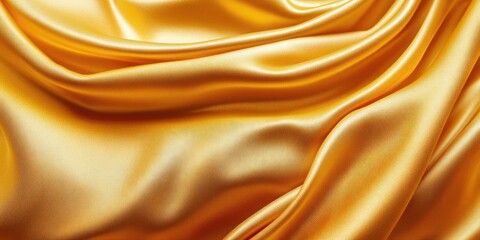 Fototapeta premium Close-up of Smooth, Wrinkled, Golden Fabric