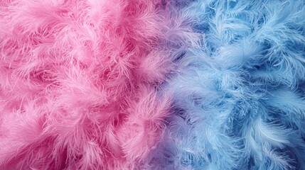 Obraz premium A pink, blue, and pink feather pattern on dyed fabric