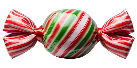 PNG red and green striped Christmas candy transparent